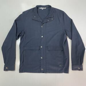 TRAVIS MATHEW Men's Steel Blue Mock Neck Zip/Snap Lightweight Jacket Size M